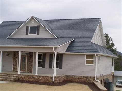 grey house brown metal roof|brown metal roof house colors.